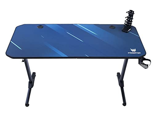 Scrivania Gaming Acer, 55", Portacuffie, Portabevande, Passacavi, Scaffale Posteriore, Superficie in Fibra di Carbonio, Tavolo Gaming Moderno Unisex, 140 cm x 60 cm x 75 cm - Scrivania Gaming - Immagine 4