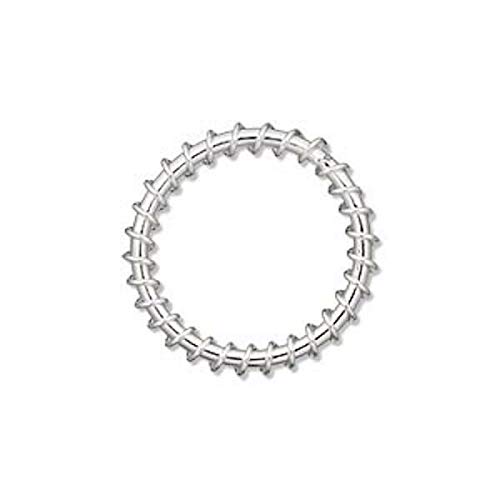 10 Silver Plated Steel Wire Wrapped 22mm Round Components *