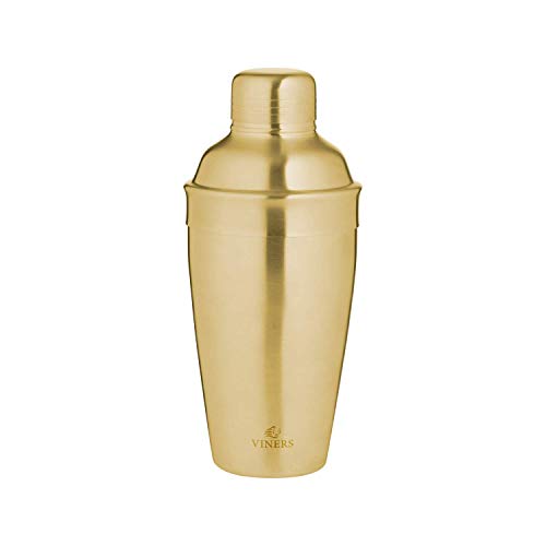 Viners Barware Gold Brushed Stainless Steel Cocktail Shaker, 500 Millilitre