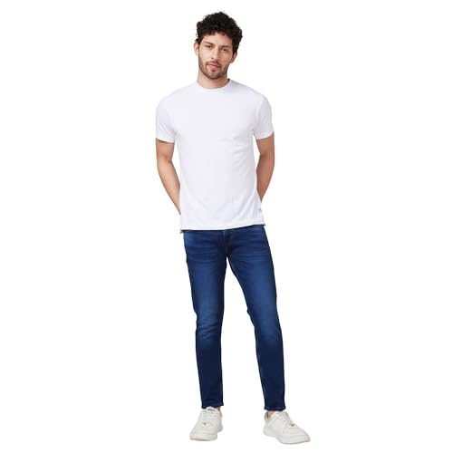 Image of Spykar Men's Kano Slim Fit Mid-Rise Jeans (Ankle Length)