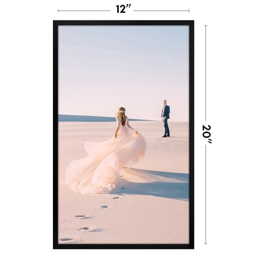 Image of Americanflat 12x20 Picture Frame with Polished Plexiglass - Streamline Collection - Thin Border Picture Frame for Wall Display - Hanging Hardware Included - Black