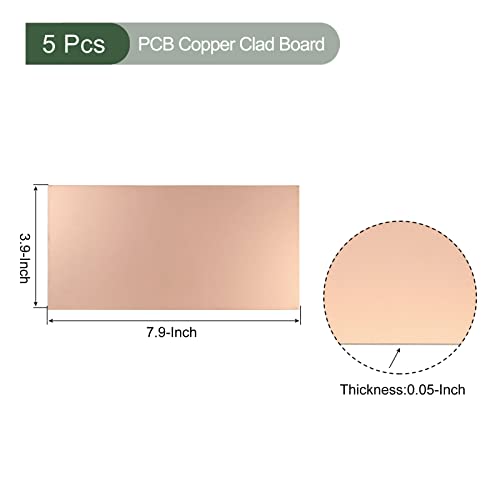 YOKIVE 5 Pcs PCB Copper Clad Board, FR4 Single-Sided Blank Circuit Boards, Great for Electronic Hobbies Etching - Image 2