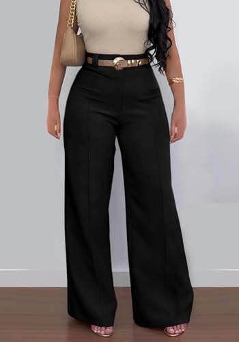 YOOTIKO Womens Wide Leg Dress Pants High Waisted Straight Leg Slacks Business Casual Work Trousers3