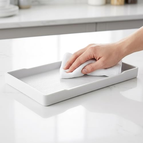 Bandeja para baño de melamina blanca de 5 piezas rectangular 8