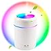 Nawilżacze do sypialni USB przenośne nawilżacze samochodowe, COLEESON 300 ml nawilżacze powietrza z lampką nocną dla dziecka, domu, biura, jogi, podróży, roślin, biały - 2 filtry