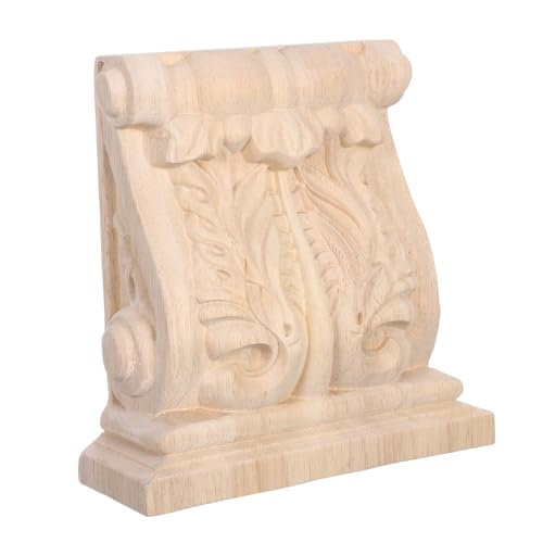 Soportes de estante de madera maciza tallados a mano, sin pintar, para decoración de granja, accesorios de pared y armarios de esquina de madera