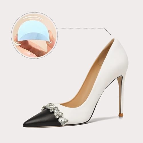 Talons hauts pour femmes design bicolore chic et confortable avec strass - 3