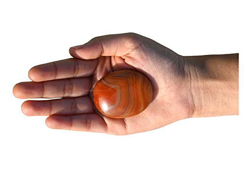 Image of Amazing Gemstone Carnelian Crystals and Healing Stones - Large Palm Stone Crystals Piedra - Crystal for Good Luck, Balanced Positive Energy, Meditation - Unique Stocking Stuffers, Gifts for Women, Men