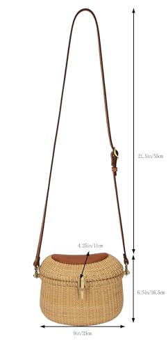 Nantucket Basket Tall Crescent Purse Cane-on-cane weave Rattan Bag for Women Bag4