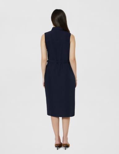 Image of Amazon Brand - Symbol Women's Sleeveless Shirt Dress | Belted Waist, Collared Neck, Knee Length (Available in Plus Sizes)