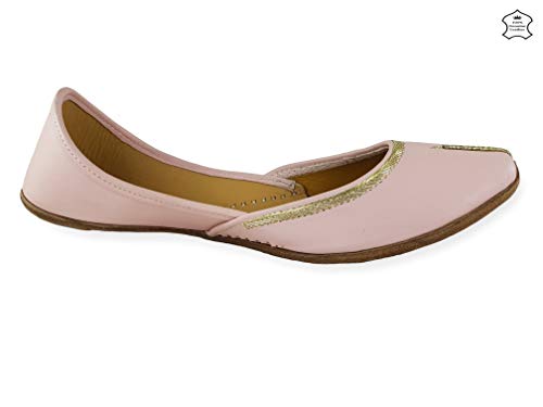 Image of Fulkari Women's Nappa Soft Genuine Leather Juttis | Bite and Pinch Free Jutis | Punjabi Jutti For Ladies | Casual Flat Stylish Mojari | Ethnic Flats For Girls |