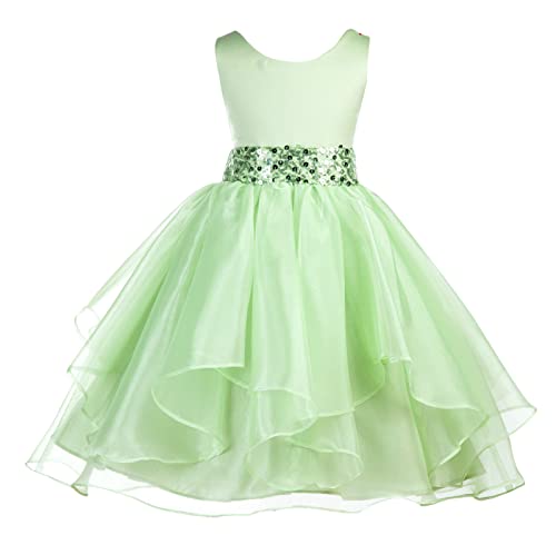 Image of Kids Dresses Baby Girls' A-Line Weddings Festivals Organza Sequins with Cotton Fit and Flair Ball Gown