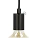 Produktbild Flairlux Lampenfassung Metall e27 Fassung für Glühbirne Metallfassung Lampe für Pendellampe Glattmantel inkl Zugentlastung (Zugentlastung Zylindrisch 1,8cm, schwarz)