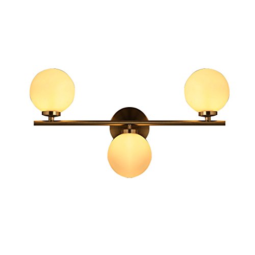 MASO HOME, Mini Sized of a Triple Light Balls for Up and Down light Wall Sconces, Fashion Simplicity Vintage Industrial Metal Based With Glass Material Shade of Wall Lamp