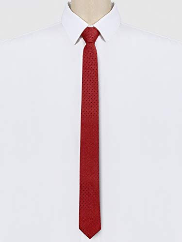 Allegra K Men's Polka Dots Adjustable Skinny Tie Neck Zipper Ties For Formal Casual One Size Red #TOP1
