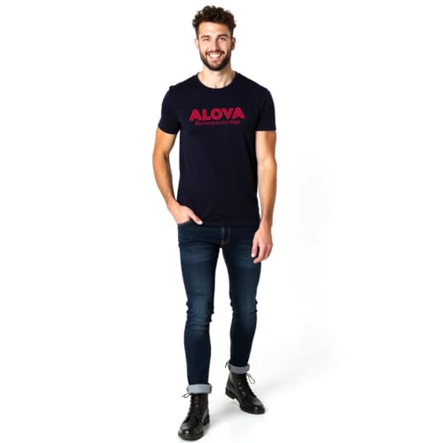 Image of ALOVA Mens Black Colour Fresh Round Neck T-Shirt - Polyester Lightweight, Gym Wear, Running, Workout, Training, Activewear, Casual Wear Printed Tshirt