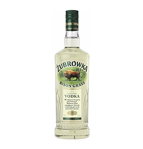 ŻUBRÓWKA BISON GRASS (1 x 700 ml),polnischer Vodka mit der Kraft des Bisons, hell-olivgrüner Vodka mit Bisongras-Essenz, Polens meistverkaufter Bisongras Vodka, 37,5 % Alk.