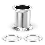 ERGAOBOY 1 Stück 1,5 Tri Clamp 50,5MM OD Ferrule Flansch Sanitär Spool Tube 304 Edelstahl Nahtlose Rundrohre mit Unterlegscheiben (Rohrlänge: 2/51MM)