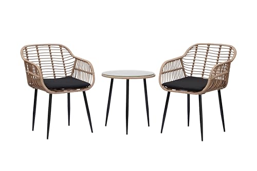ZENJOY, WEBBY, Balkonset 2 stühle 1 tisch, Gartenmöbel set, Ideal...