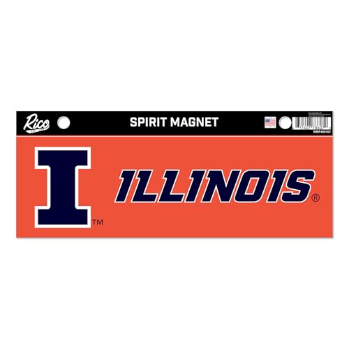 Rico Industries NCAA Illinois Fighting Illini 4 x 10 Team Spirit Magnet - Car, Home Décor - Refridgerator, Office, Kitchen