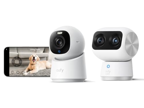 Image of eufy Security Indoor Cam S350, Dual Cameras, 4K UHD Security Camera with 8× Zoom + Indoor Cam E30, Latest Generation, 4K UHD Security Camera, 360 Pan-Tilt
