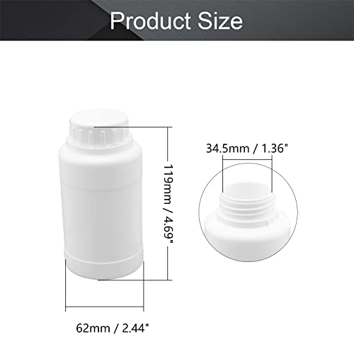 Image of Othmro 10pcs 8.45oz /250ml Plastic Bottles, Lab Cylindrical Chemical Reagent Bottle, Wide Mouth Laboratory Reagent Polyethylene Bottle, Sample Sealing Liquid Storage Container for Food Storage White