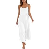 Vestido Mujer Elegante, Verano Mujer Vestidos Vestido Boho Vestidos Midi Sin Mangas De Tirantes Finos De Color Liso para Estilo Playero Fluido Y Ligero Ceremonia Elegantes