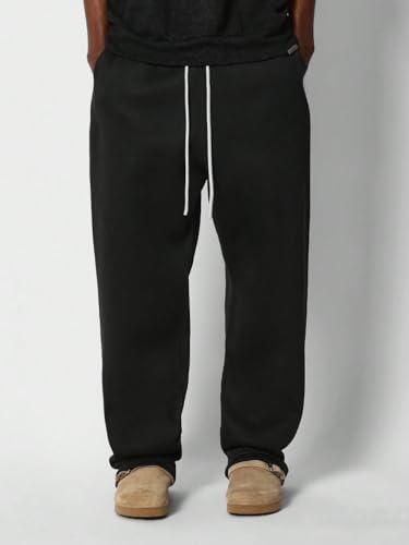 Image of dockstreet Men's /Unisex Open Bottom Drawstring Pure Cotton Stretchable Baggy Jogger Pants