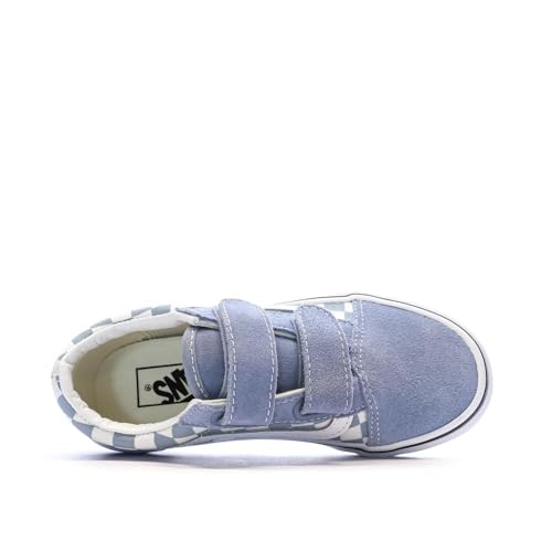 Vans Vans Kids Unisex Old Skool V (Little Kid) Color Theory Checkerboard Dusty Blue 12 Little Kid Medium