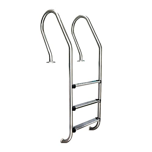 Escalera para piscina de acero inoxidable, 3 peldaños con paso antideslizante miniatura 1
