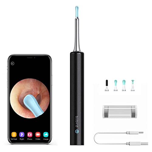 BEBIRD C3 Ear Cleaner Wireless Otoscope Ear Wax Remover Tool with 1080P DH Waterproof Digital Endoscope with 6 LED Light 3 Ear Cleaning Kits Mom Gadgets for Baby Ear Cleaner Checking (Black)