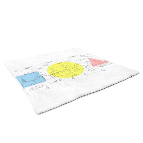 Coussin similicuir blanc 40x40 cm avec housse et garnissage dessin enfant