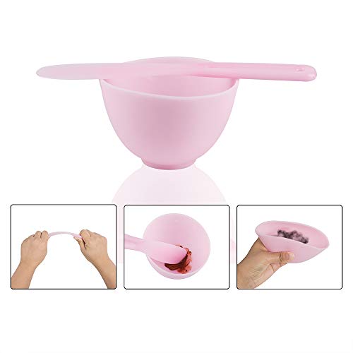 Sonku SK- 9FACEMASK MIXING SET Facemask Mixing Bowl Set, Silicone Diy Face Mask Tool Kit With Facial Mask Bowl,Silicone Brush,Spatula,Measuring Spoons,Measuring Cup,Sponge,Makeup Headband-Pink thumb #7