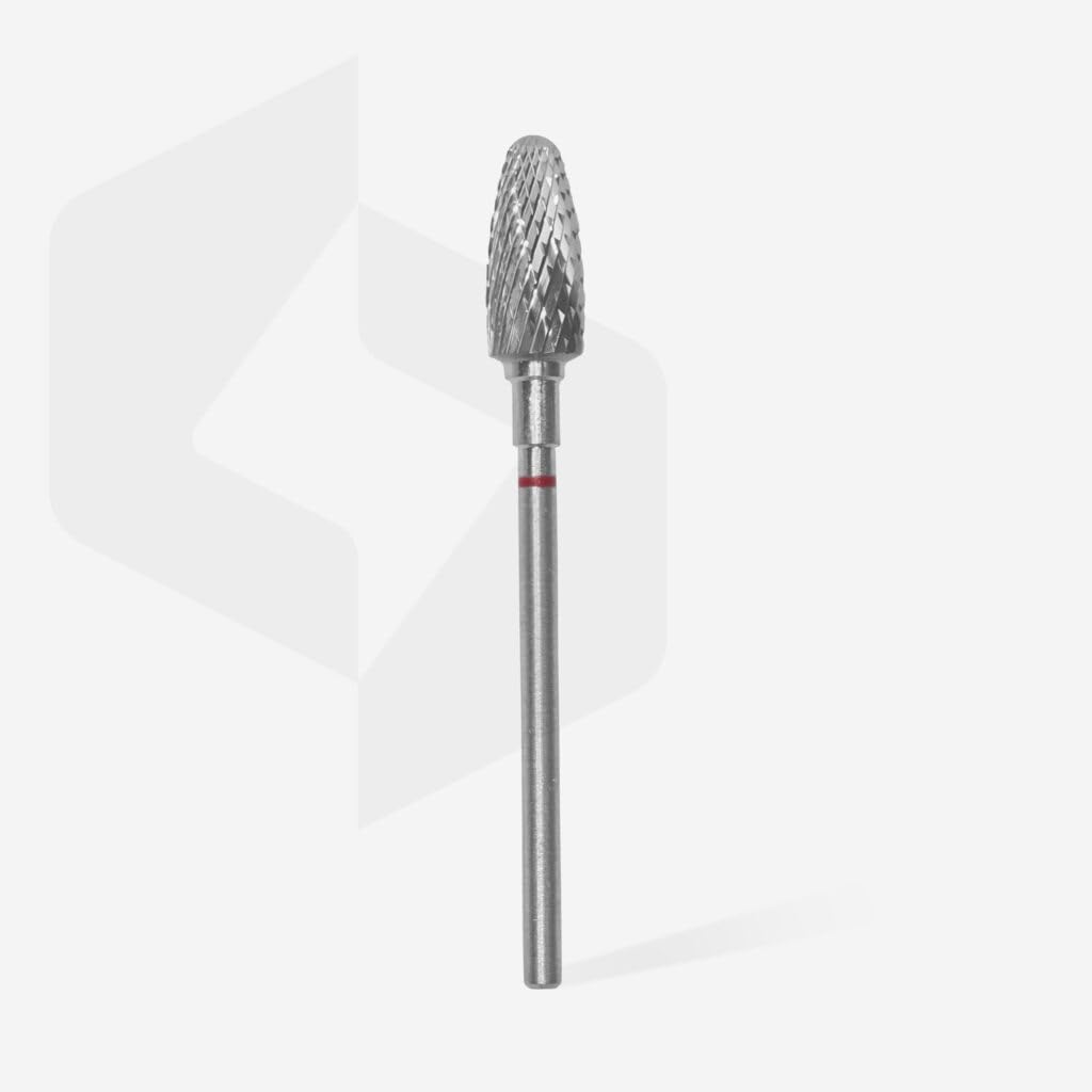 STALEKS PRO Tungsten Carbide Nail Drill Bit 6x14mm Corn Shape (Fine Grit), Silver, Grano Fino - Image 3