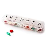 Pill Organizer Case, 7 daily compartments, Weekly dosis, Medicine Holder, Ideal for Medication, Vitamin, Supplement, Perfect for travel, Ideal for purse BS0090J