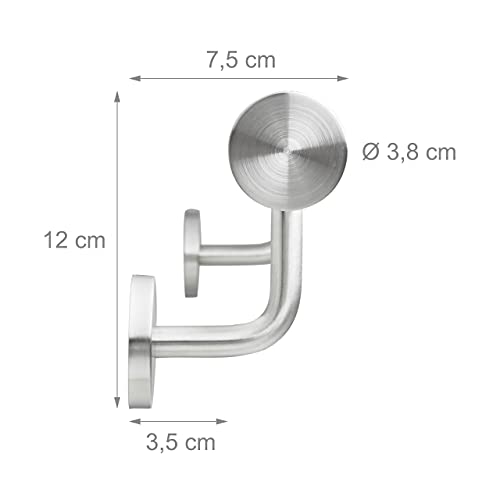 Rampe d'escalier rond en acier inoxydable 201 Relaxdays