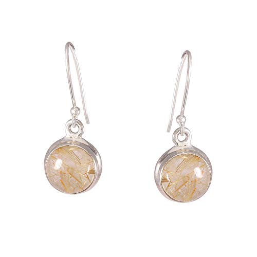 Boucle d'oreille argent anti-allergie ronde en quartz pour femme