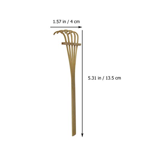 EXCEART 2Pcs Mesa de Bambu Mini Ancinho de Jardim Zen Jardim de Rocha Acessórios Caixa de Ferramenta