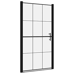 vidaXL Douchedeur 81×195 cm gehard glas zwart