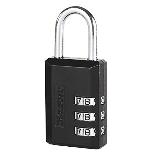 MASTER LOCK 647EURD Kombinationsvorhängeschloss 30mm Vollmessing schwarze Farbe Bügel Vollmessing