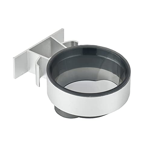 BoBoU Soporte para secador de pelo de aluminio, montaje en pared, sin agujeros, autoadhesivo, soporte para secador de pelo con soporte para enchufe, ideal para baño o ducha (1 unidad), color plateado Cover