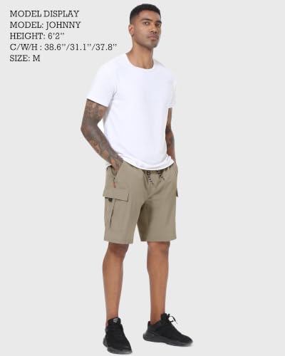 Image of Men's Cargo Shorts Quick Dry Lightweight Stretch Hiking Shorts for Men with 5 Pockets No Lining