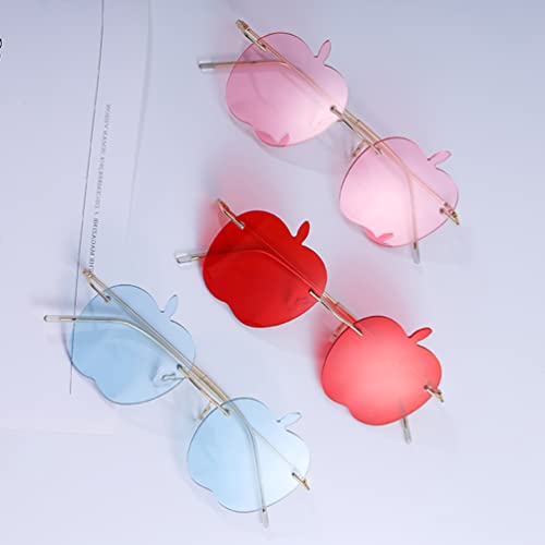 Sewacc 37291HZ14H Apple Sunglass Apple Shaped Sunglasses Transparent Tinted Candy Color Eyewear Frameless Glasses thumb #2