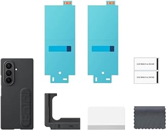 Samsung Galaxy Z Fold7 Silicone Phone Case, Protective Cover with Stand, Secure Grip, Soft, Comfortable Design, US Version, Black