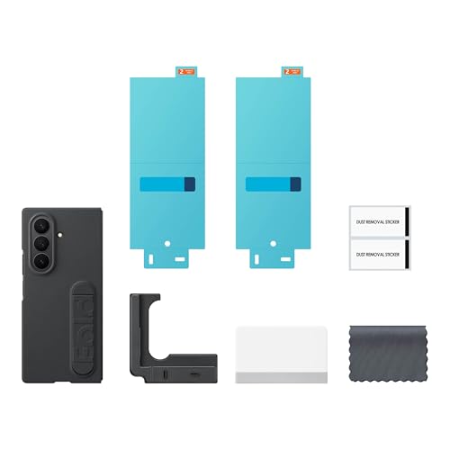 Samsung Galaxy Z Fold7 Silicone Phone Case, Protective Cover with Stand, Secure Grip, Soft, Comfortable Design, US Version, Black