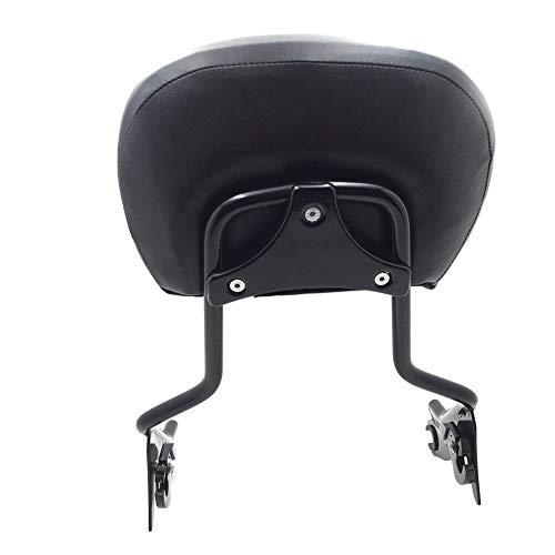 HTTMT MT501-005-BK Adjustable Black Backrest Sissy Bar with Pad Compatible with ALL YEAR Harley Davidson Touring Road King Street Glide (Need Docking Compatible with Install Sold Separately)