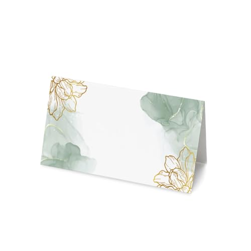 50 Floral Watercolour Name Place Cards - 8cm by 4cm Place Name Cards for Table Setting, Christmas, Parties, & Wedding Decoration (Pack of 50)