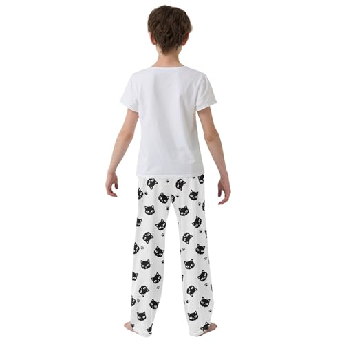 Cat Kitten Paw Footprint Boys Pants for Kids Jogger Pants with Pockets S-XL3