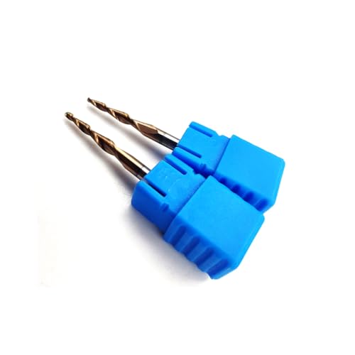 Image of HRC55 2Flutes Tungsten Solid Carbide Tapered Ball Nose Carving End Mill 1 /8 inch inches Shank 2D 3D Woodworking Tool CNC Router Bits CNC end Mill with TiAIN (4pcs, Radius=0.75mm)