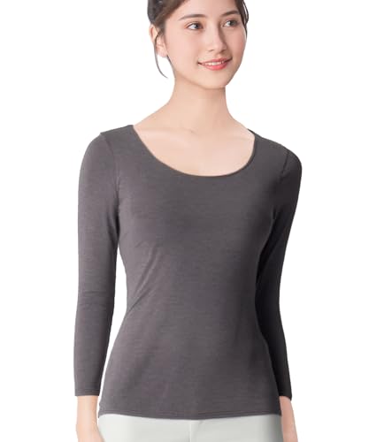 カップ付きインナー あったか素材 ブラトップ ラク きれいなバストシルエット 【シンクロブラトップ 保温タイプ】 8分袖 長袖 秋 冬 ET1864 ET1865